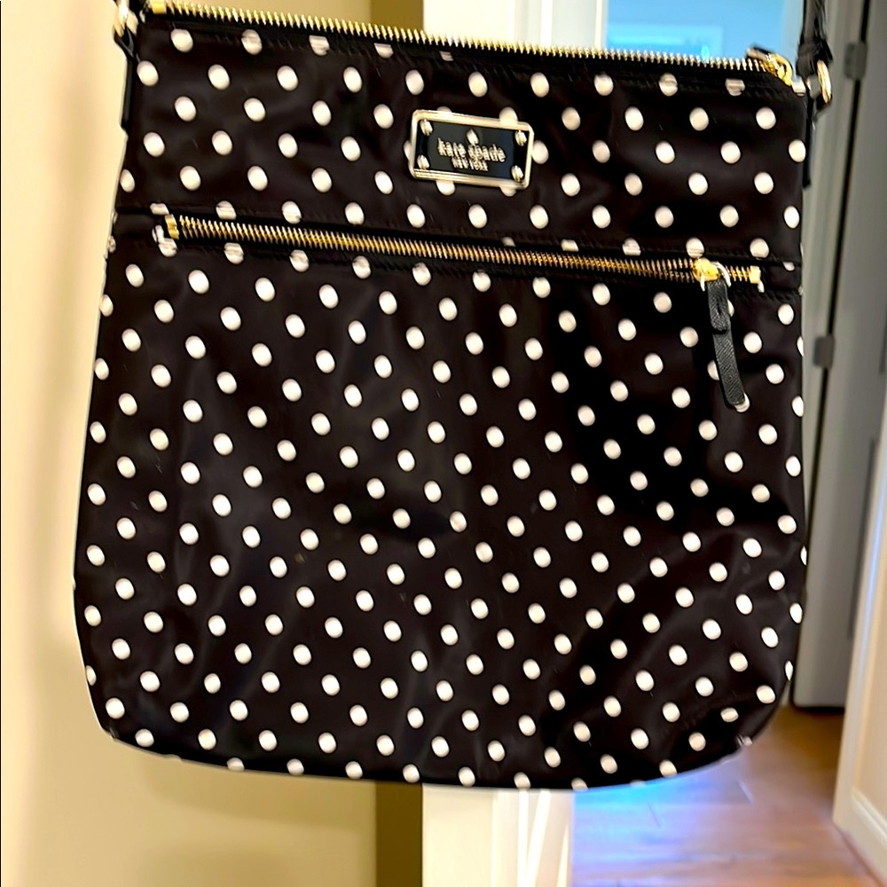 Kate Spade Black and White Polka Dot Crossbody Bag. Like new condition.